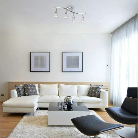 4-Light Traditional Track Lighting Set, Satin Nickel - Picture 12 of 14